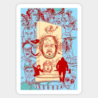 The Many Faces of Kubrick Sticker